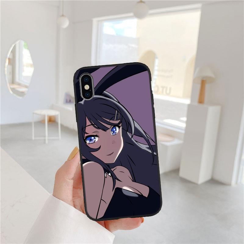 

PP12 Bunny Cute Girl Anime Soft Shell Phone Case for iPhone 16 15 14 13 12 Pro Max Plus Mini iPhone 16 Pro
