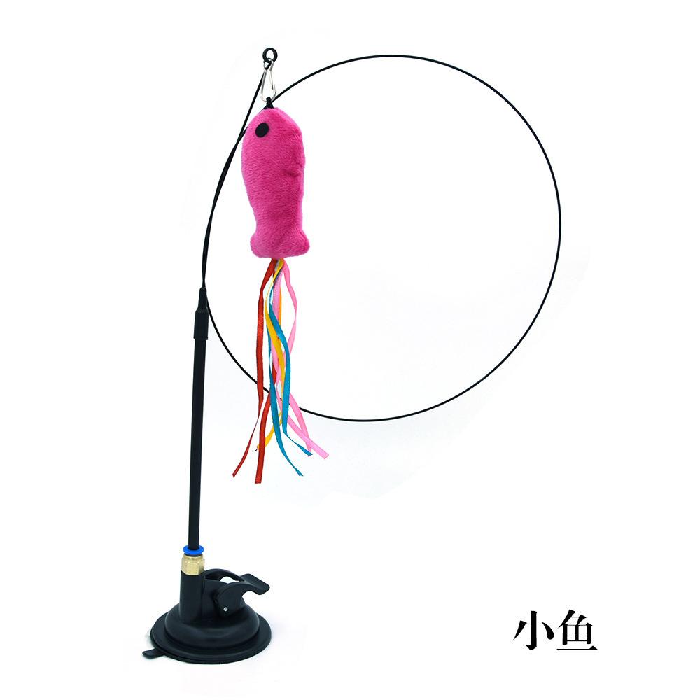 Pet Cat Toy Cat Wand Fluffy Feather With Bell Sucker Cat Stick Toy Interactive Toys for Cats Kitten Hunting Exercise Pet Product