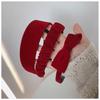 Velvet Red Bow Hairpin - Runaway Princess Autumn/Winter Fluffy Top Clip Hair Accessory