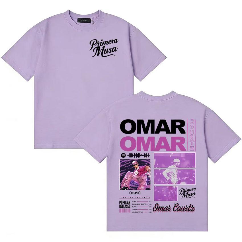 2026 Rapper Omar Courtz Primera Musa Gothic Unisexs Womens Double Sided T Shirts Oversized Cotton Vintage Pop Short Sleeve Tshirt