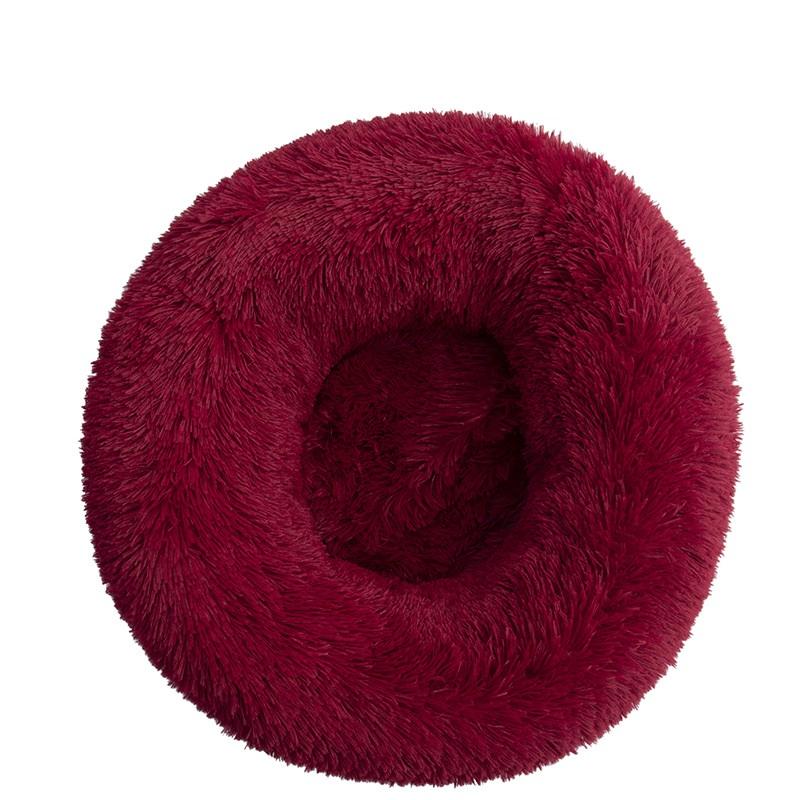 Nice Quality Drop Shipping Cute Animal Fluffy Dog Bed Premium Plush Donut Calming Bed for Pet
