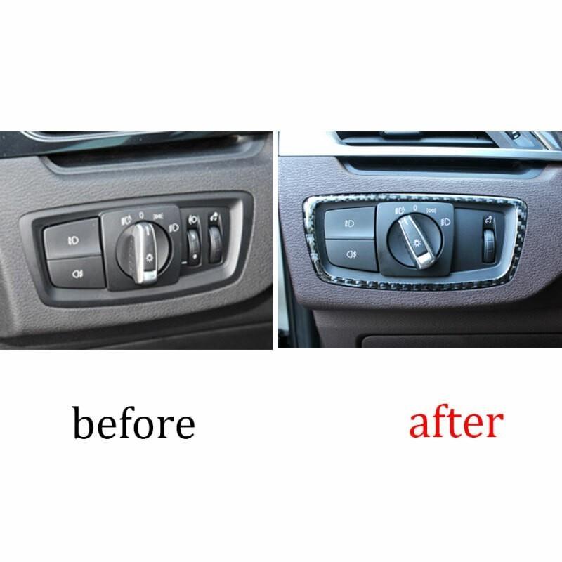 For BMW X1 2016-2022 Real Carbon Fiber Function Control Button Frame Trim 1PCS