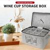 Wine Glass Storage Organizer Stackable Felt Stemware Container with 12 Removable Divider Foldable For Travel Wine Bottle Bag