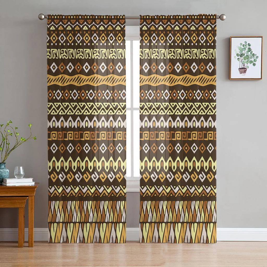 Africa Indian Elephant Window Curtains Living Room Tulle Curtains Kitchen Decor Kids Room Curtain Window Treatment