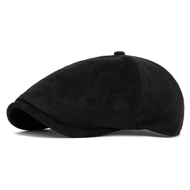 Unisex British Retro Flat Cap: Autumn/Winter Korean Style Slimming Painter Newsboy & Backwards Beret Adjustable чёрный