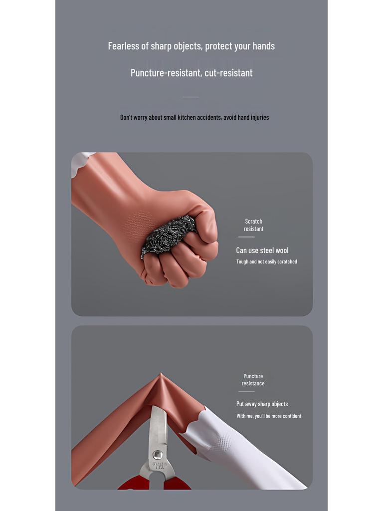 Winter Waterproof Rubber Dishwashing Gloves with Velvet Lining for Durable Household Use - Unisex Thickened Design for Kitchen and Laundry Tasks.