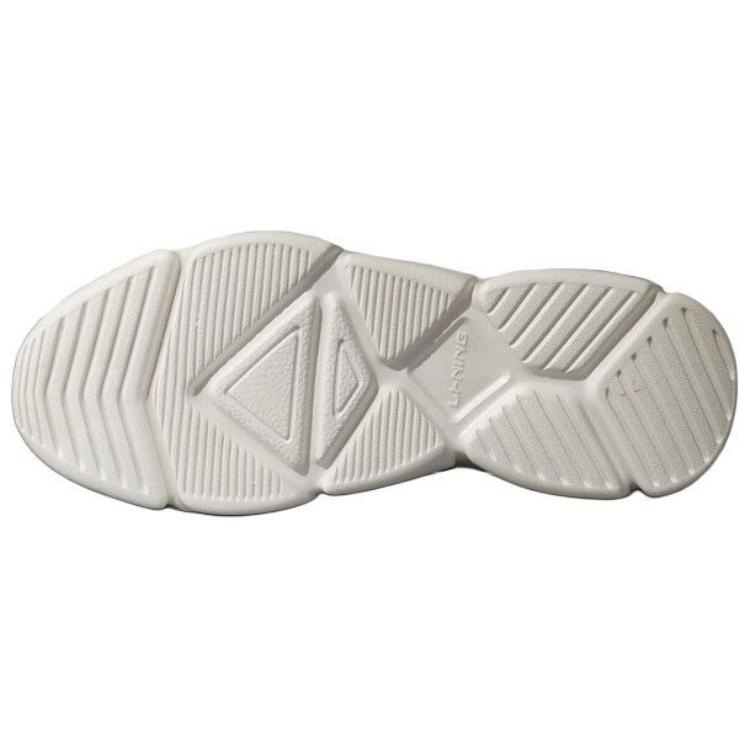 Li Ning Sports Series Fashion Trend Non-Slip Wear-Resistant Breathable Low-Top Casual Shoes Men Casual Shoes White Silver AGCU565-1