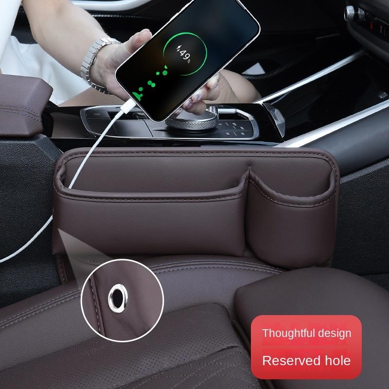 Autositz-Spalt-Organizer Multifunktionale Konsolen-Spaltfüllung Seiten-Aufbewahrungsbox mit Getränkehalter Kleinkram-Aufbewahrungstasche Zubehör
