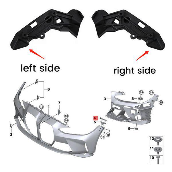 Suitable Upper Left Front Bumper Guide for 20-23 BMW G80/G82 (Part: 51118069417)