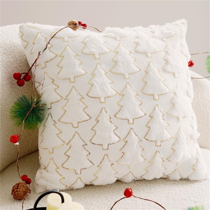 Removable Cushion Cover for Sofa Office Chair Christmas Pillow Sleeve Decorative and Functional Pillowcase for Home Use