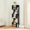 Wooden Bookcase with 5 Shelves Modern Design In Wood, 60x24x184.5 Cm, Black