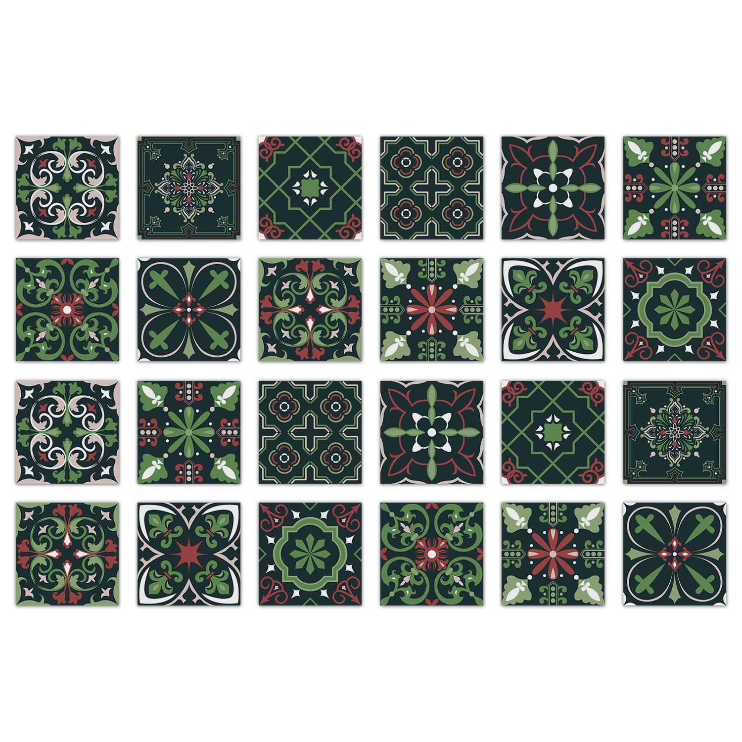 

24 штуки Кристальная пленка Самоклеящаяся Водонепроницаемая Наклейка на плитку На стену Кухня Гостиная Ванная комната Обои Декоративные ПВХ обои 20*20CM*24PCS