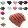 Warm Winter Knitted Beanie Soft Acrylic Fabric Cozy Dome Hat For Cold Weather