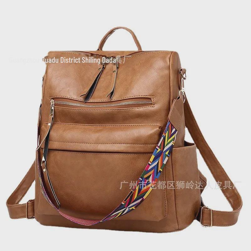 Retro PU Women's Backpack - 2022 European and American Style