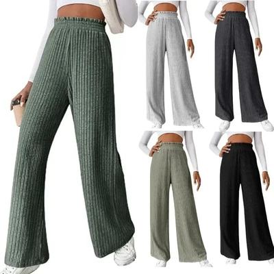 Autumn And Winter Long Pants Fashion Women Casual Loose Knitted Trousers Lady Warm Trousers Female Clothes 29758