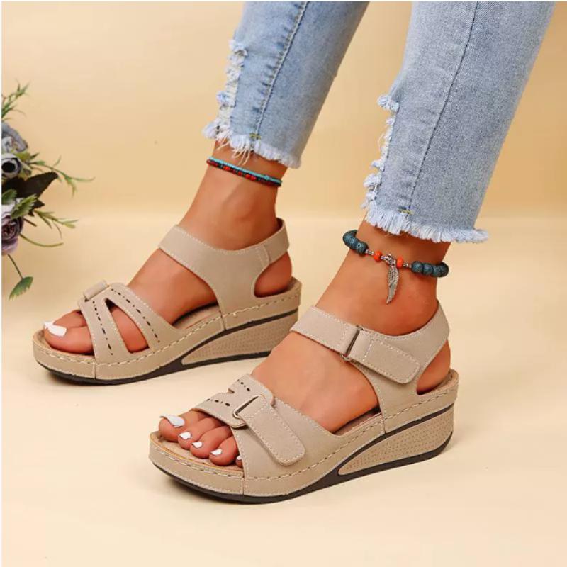 Fashion Retro Soft Sole Wedge Sandals Women Summer Lightweight Platform Walking Shoes 2025 Woman Comfort Non Slip Beach Sandalias Mujer