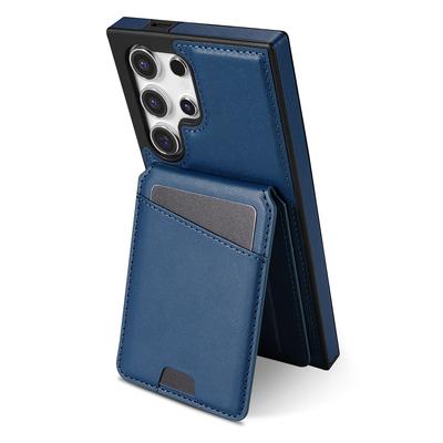 For Samsung Galaxy S24 Ultra Case Compatible with MagSafe Detachable Card Holder Kickstand Leather Phone Back Cover