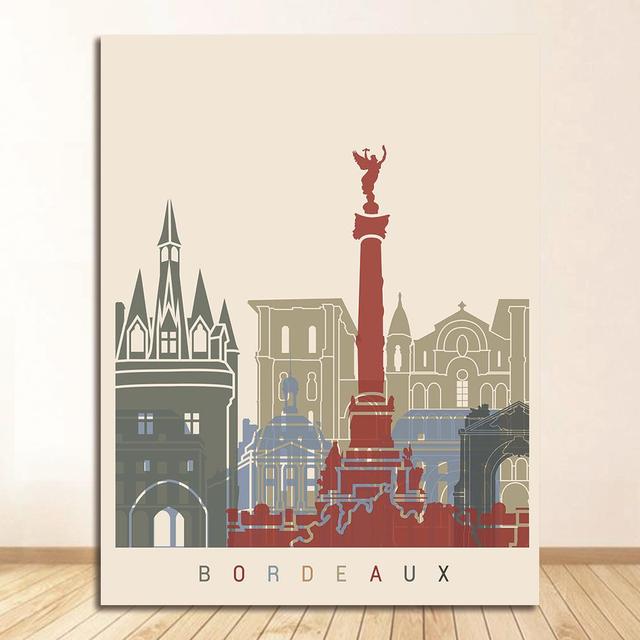 Map Canvas Paintings Vintage Wall Kraft Poster Coated Art Prints Posters Home Decor Gift Bordeaux France Wine Country Travel
