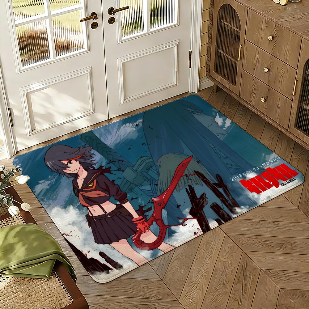 KILL La KILL Floor Mat Soft Thickened Absorbent Non-Slip Bedroom Living Room Door Mat Home Decor Flannel Rugs