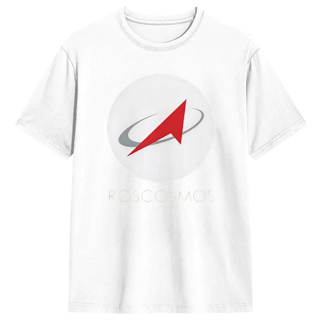 Roscosmos Logo 2026 Unisexs T Shirt Unique Tees Short Sleeve Crewneck TShirts 100 Cotton Gift Idea Clothing