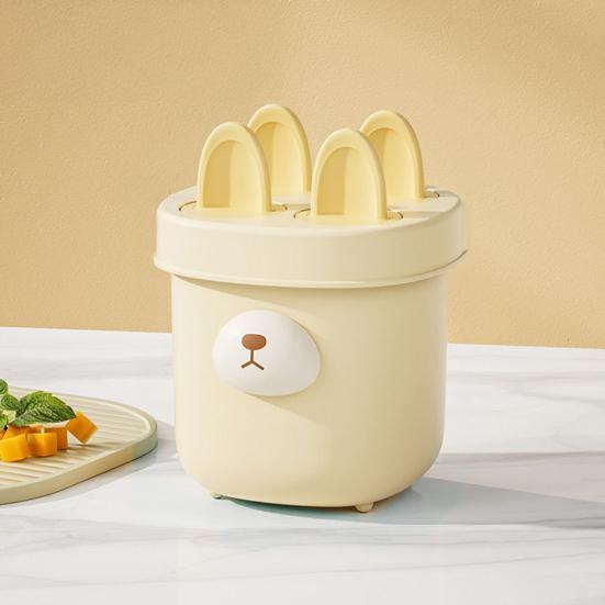 Ice Cream Mold Cute Bear Popsicle Molds BPA-Free Food-Grade Plastic Ice Pop Mold for Homemade Ice Cream Chocolates Candies