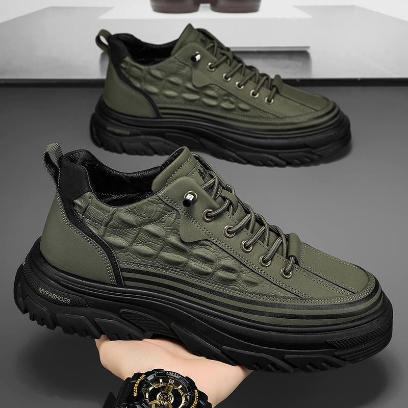 

Versatile British style fashion trend casual early autumn tooling shoes platform sports board shoes new men s shoes wear-resistant and non-slip 46 зелёный
