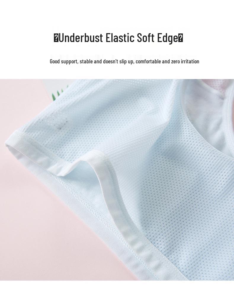 Girls' Cotton Sports Bra with Fixed Cups - Youth Vest