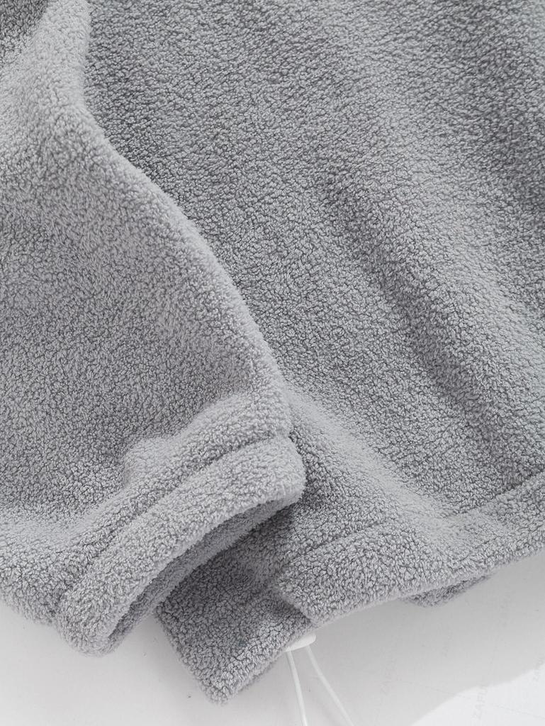 ZAFUL Men's Two Tone Colorblock NEW YORK Embroidered Quarter Zip Fuzzy Fleece Stand Collar Pullover Sweatshirt