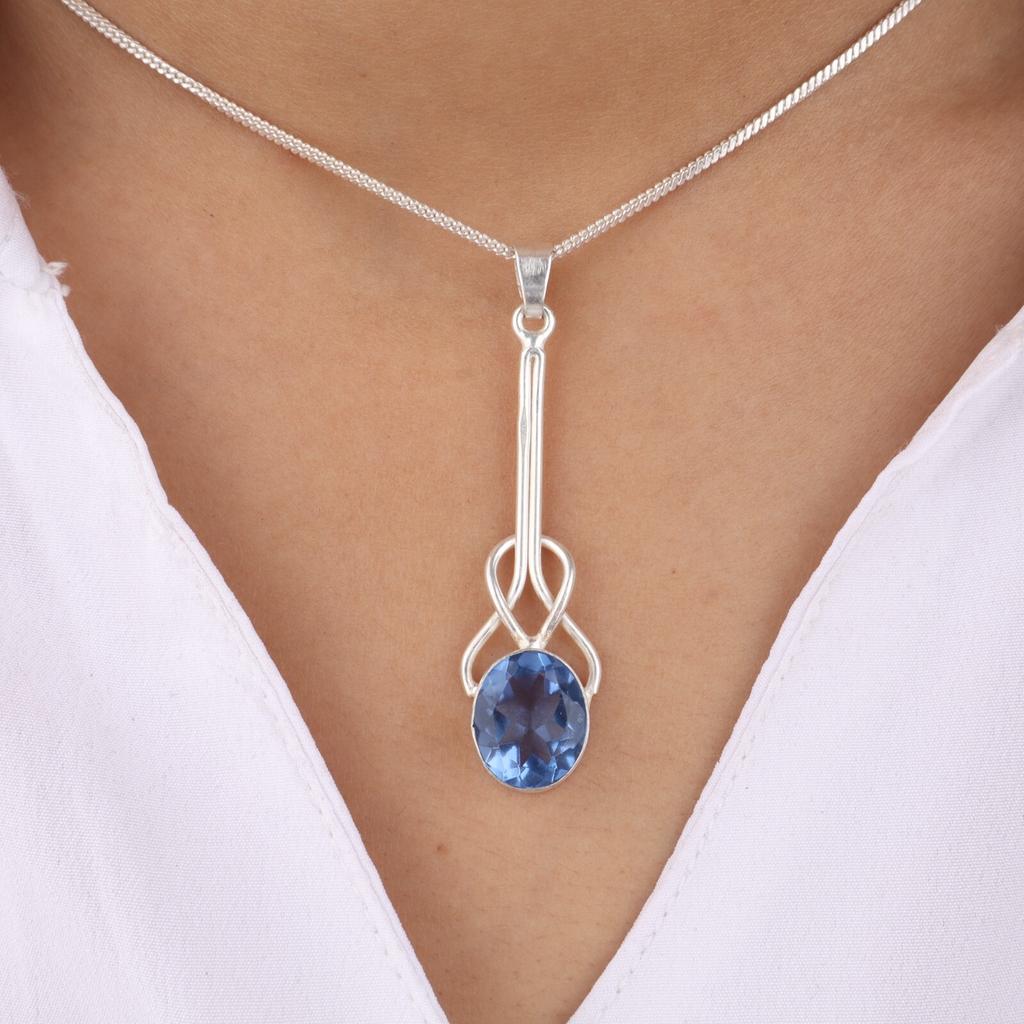 Tanzanite Gemstone 925 Sterling Silver Jewelry Handmade Partywear Pendant 1.79" PP-60-5
