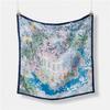 Luxury Horse Print Silk Square Scarf Women Spring Neck Tie Shawl Wraps Female Hair Hand Wrist Headkercheif Hijab Bandana