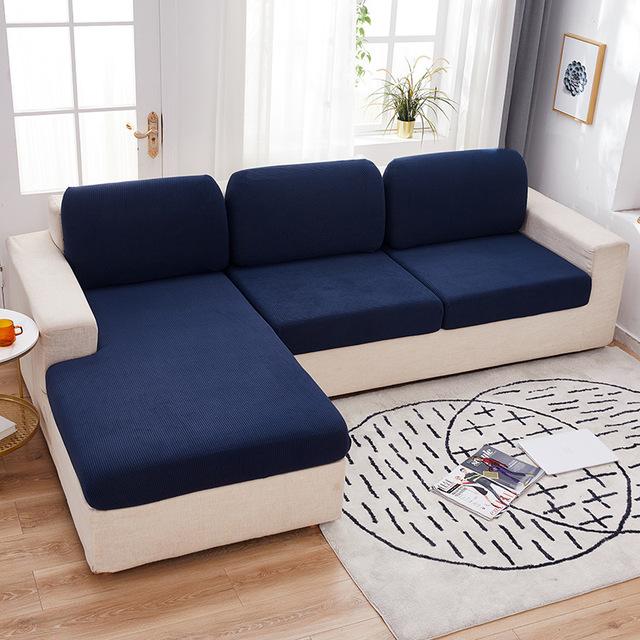 Jacquard Sofa Furniture Cushion Pad Cover Plain Color Furniture Couch Covers For Living Room Home Spandex Stretch Washable Removable Protector