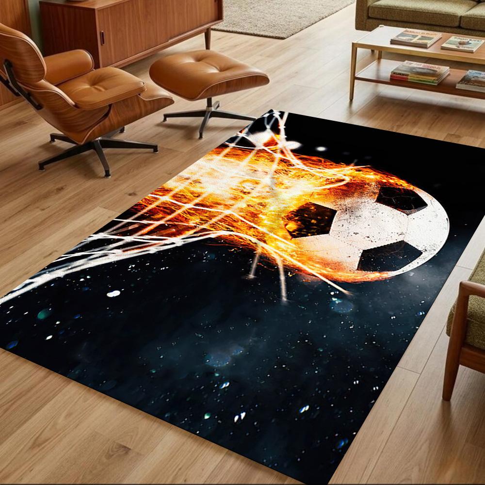 Soccer Pulse Art Splash Non-Slip Home Carpet Design for Office Decor Living Room Bedroom Gift