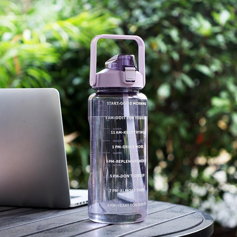 Large Capacity 2.0 Sports Fitness Water Bottle with Handle for Outdoor Activities