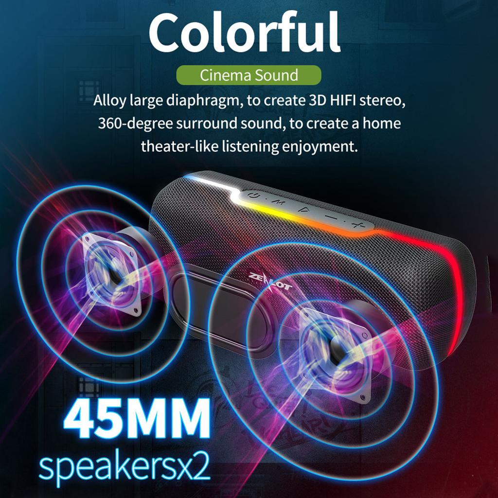 ZEALOT S55 Portable Wireless Speaker with BT 5.0 Technology Waterproof & Dustproof Speakers TWS Series Stereo Scene