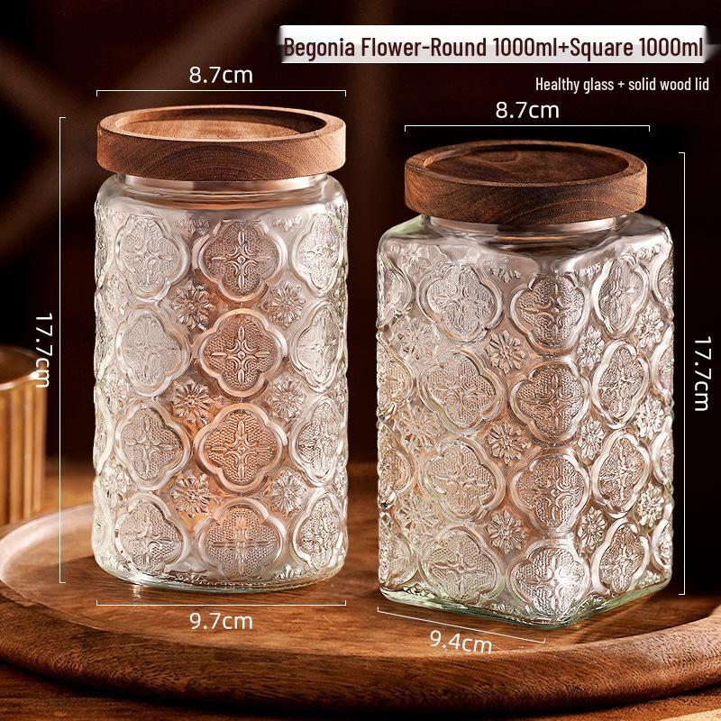 Luftdichtes Glasvorratsglas für Snacks, Trockenfrüchte, Tee, Zucker und Getreide