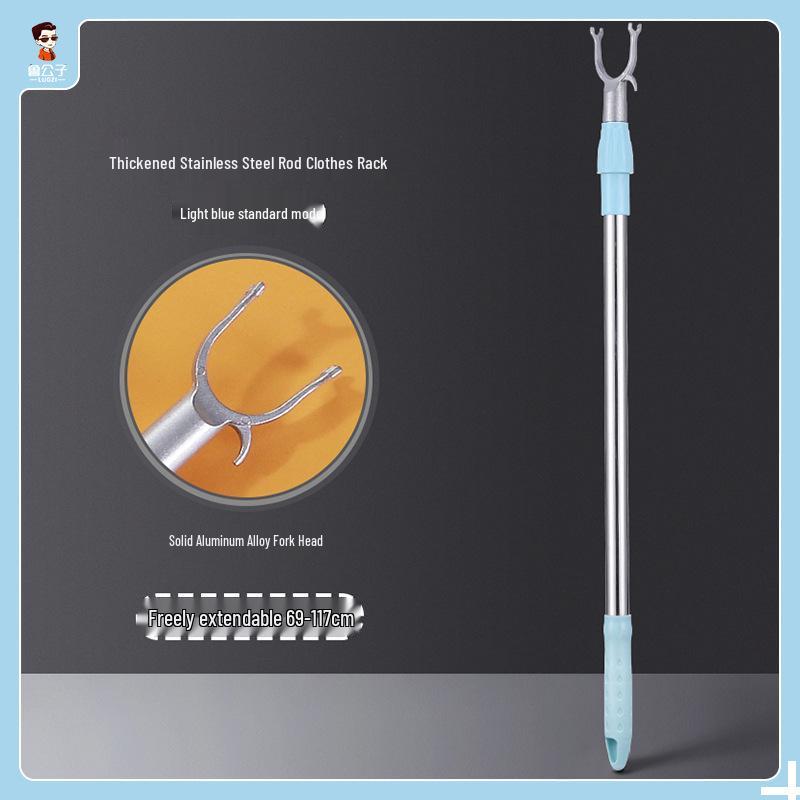 Stainless Steel Retractable Clothes Drying and Retrieval Pole for Home, Dorm, and Balcony.