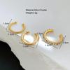 Fashion Simple Gold Color Crystal Clip Earrings for Women Girls Minimalist Metal Mirco Pave Rhinestone Fake Piercing Ear Jewelry