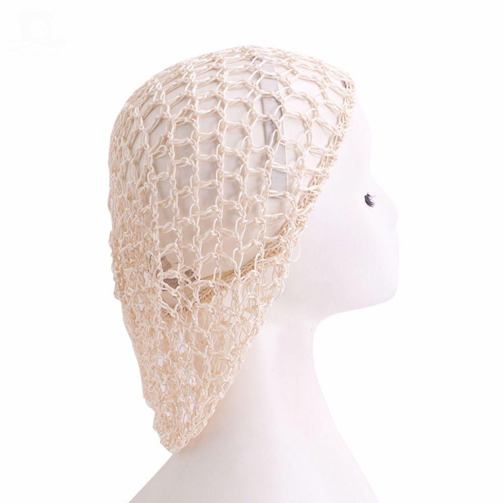 

Wide Band Mesh Snood Hair Net Soft Rayon Wigs Mesh Fashion Knit Hat світлого кольору хакі