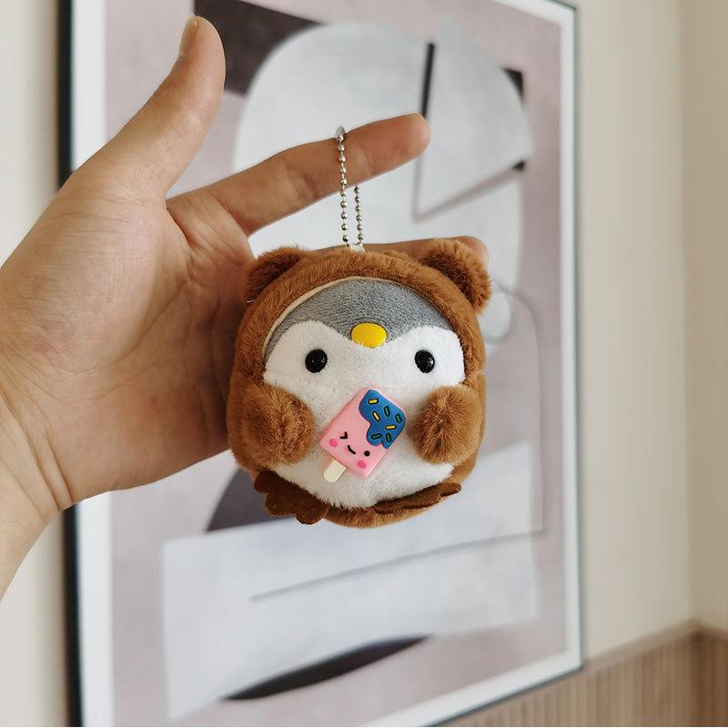 Plush Cute Penguin Keychain Short Plush Key Ring Bag Accessory Couples For