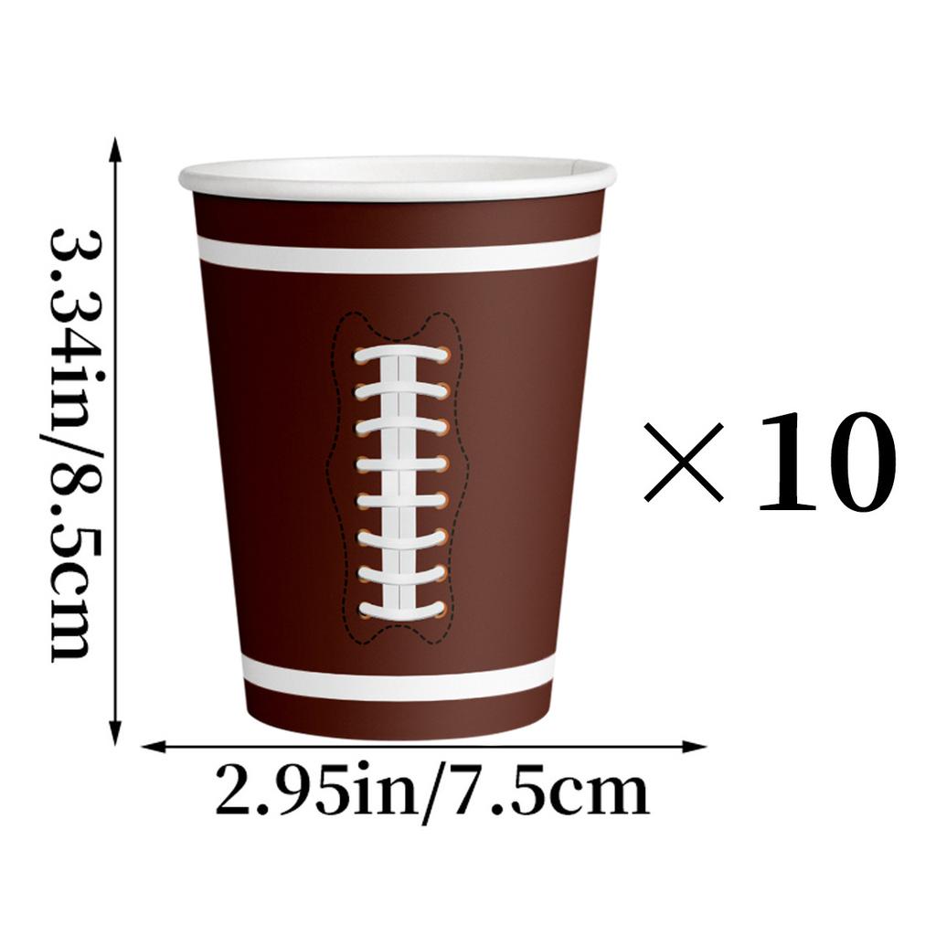Super Bowl Birthday Theme Party Tableware American Football Paper Cup Plate Knife Fork Spoon