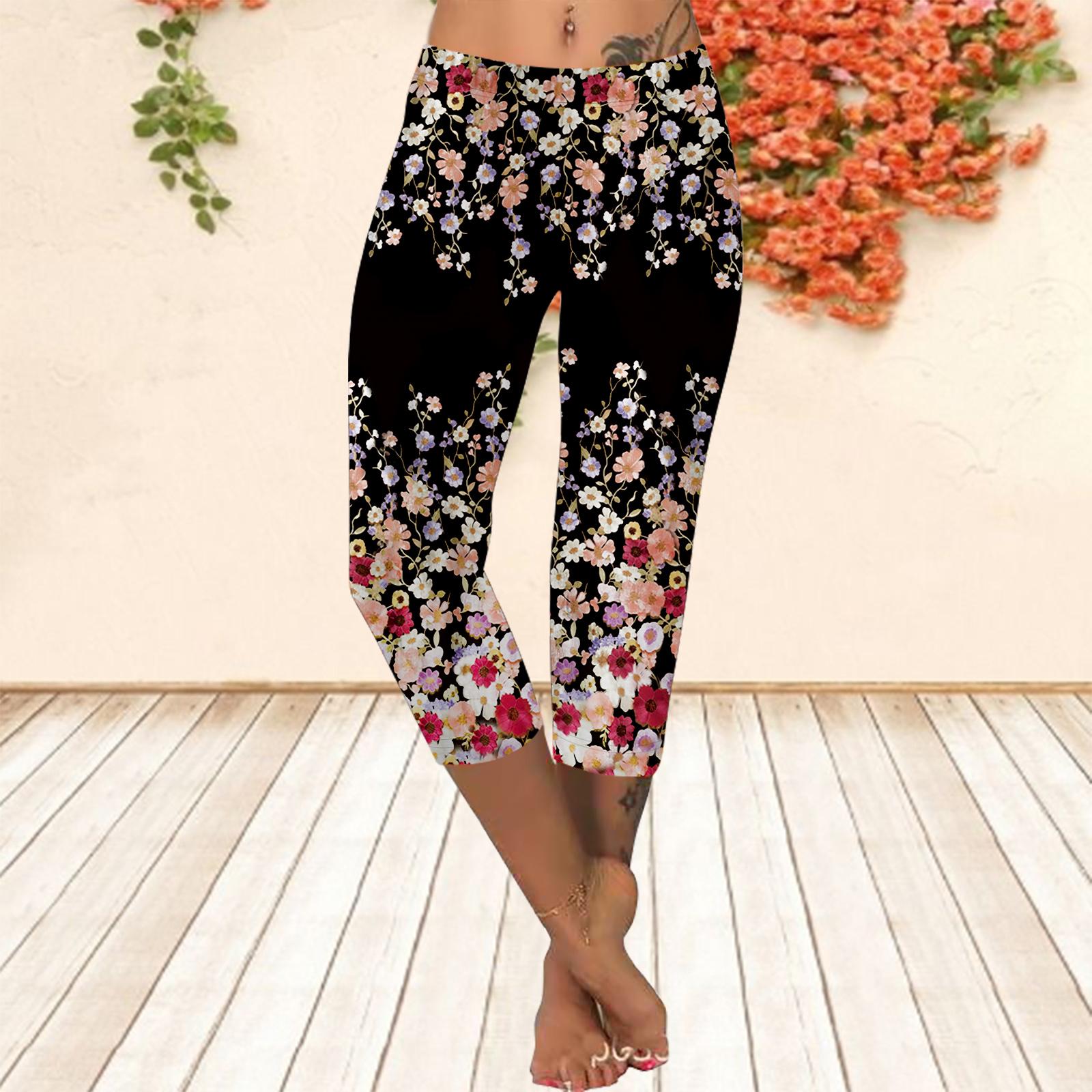

Брюки, летние короткие леггинсы, укороченные узкие брюки, леггинсы больших размеров, женские тонкие брюки с 3D цветочным принтом и занавесками 8XL чёрный
