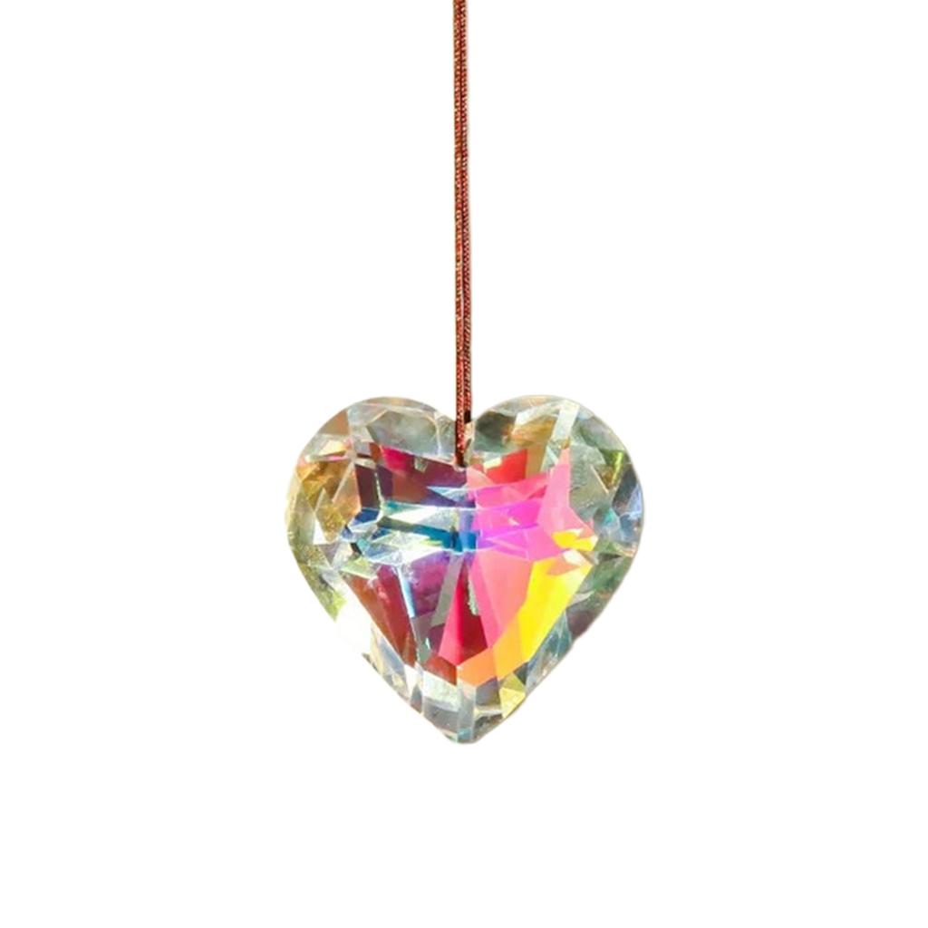 40mm Chandelier Crystal Love-heart Shaped Prisms Rainbows Maker Crystal Glass Prism Suncatchers Crafts Gift Garden Decor