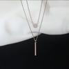 Square Bar Rhinestone Double Layer Necklace: 2022 Elegant Clavicle Choker for Women