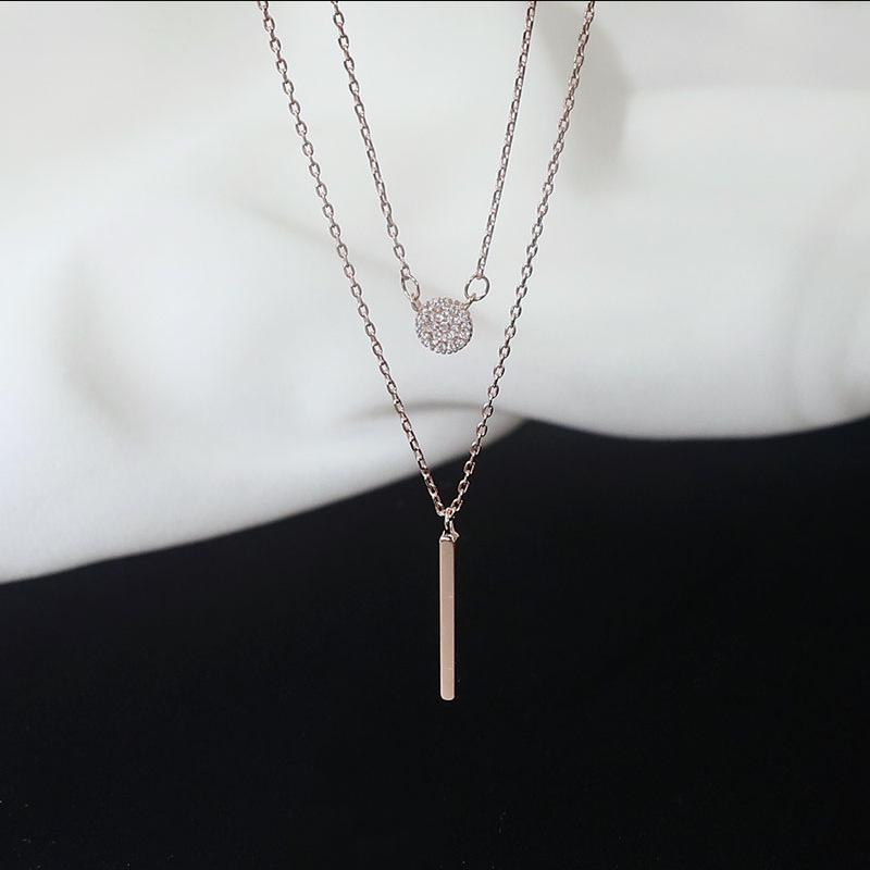 Square Bar Rhinestone Double Layer Necklace: 2022 Elegant Clavicle Choker for Women