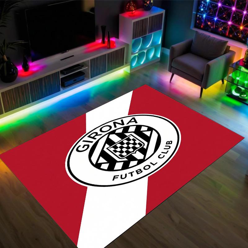 Girona FC Design Crystal Velvet Carpet Cozy Non?Slip Printed Rug For Bedroom Living Room Entrance