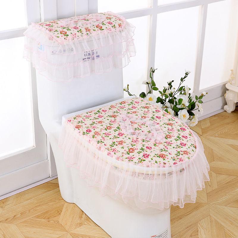 

Сиденье для унитаза Одиночное сиденье из трех частей, подушка для сиденья унитаза, наконечник U-образной молнии, кружевное сиденье для унитаза, крышка резервуара для воды