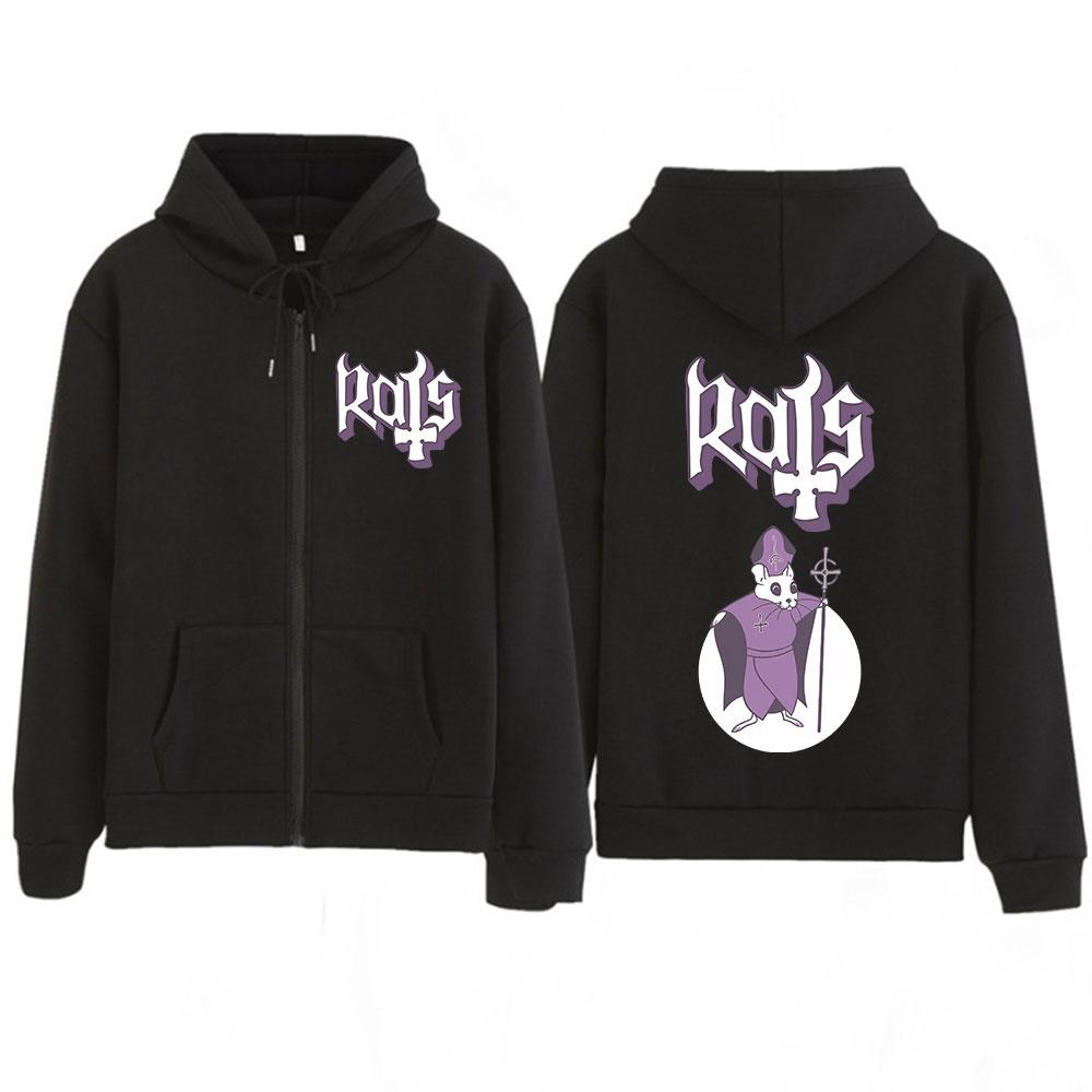 Ghost Skeletour World Tour Album Harajuku Zipper Hoodies Unisex Gothic Oversized Zip Up Sweatshirts Harajuku Hip-hop Coat