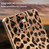 For Samsung Galaxy A05 4G Case Leopard Print PU Leather Coated PC+TPU Electroplating Phone Cover