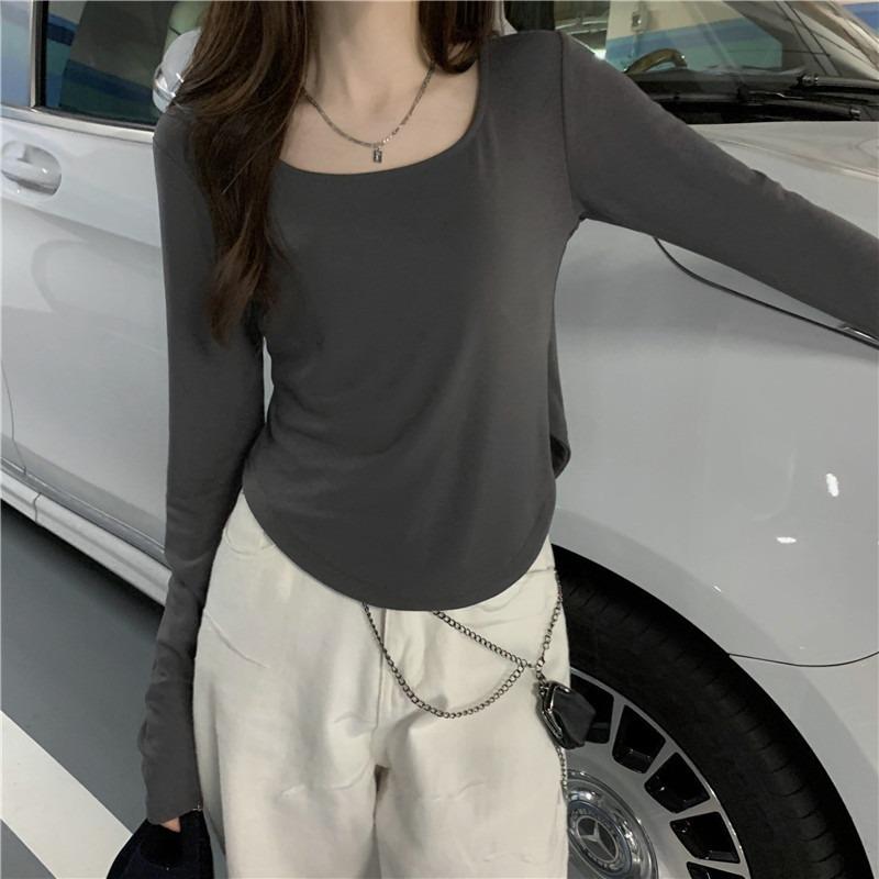 Long Sleeved T-shirt Women's Slim Fit Casual Top