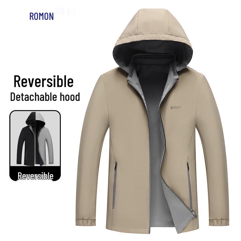 ROMON E Men's Reversible Detachable Hooded Jacket